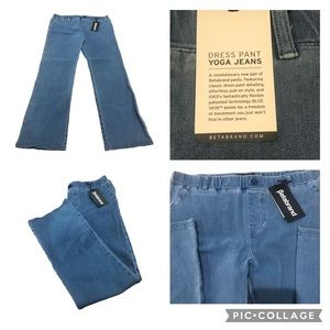 Betabrand Yoga Jeans Dress Pants Denim Size Large Petite Pull On Stretch New NWT